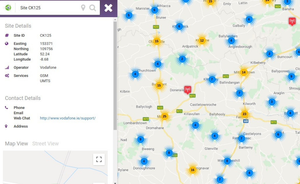 ComReg Site Viewer Screenshot