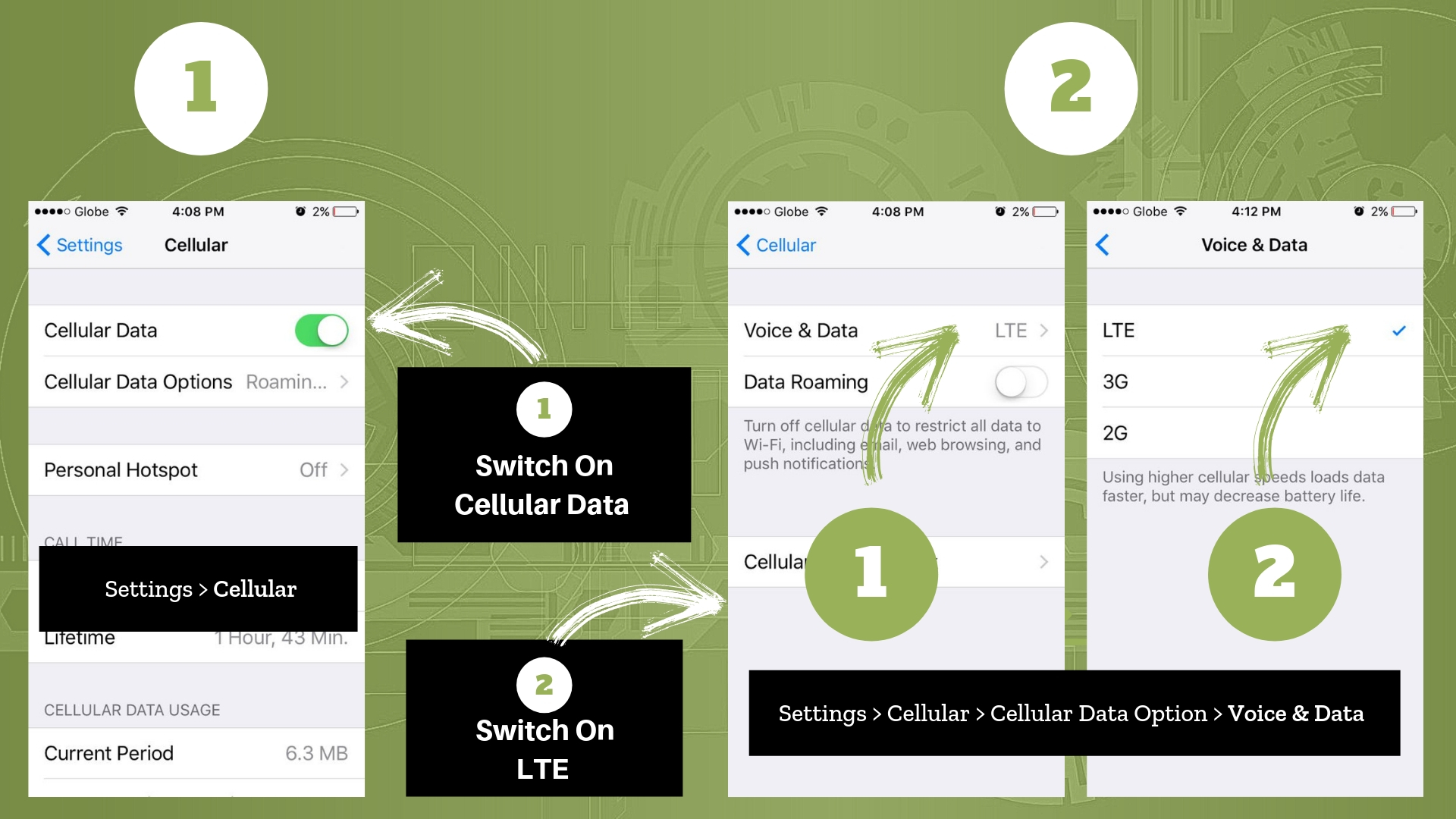 Reference Photo: How to Enable LTE Mode in iPhone