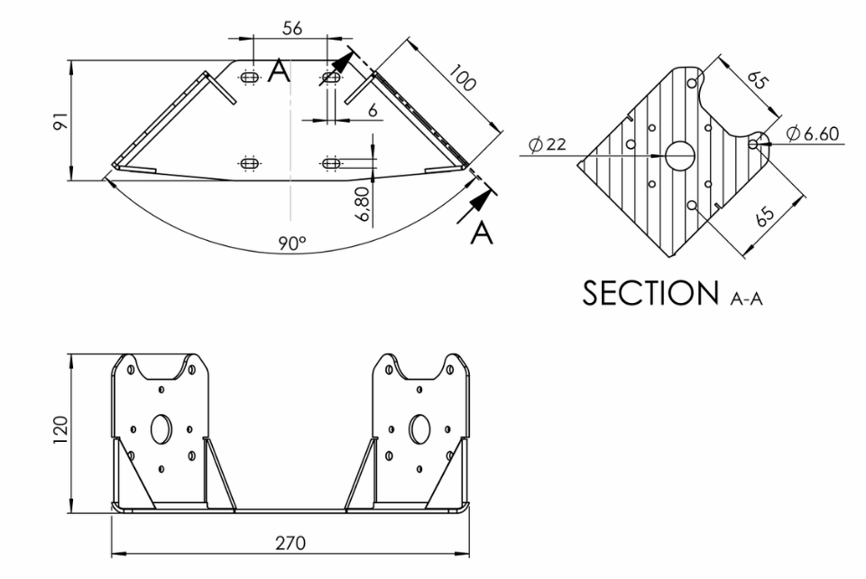 Reference Image: Poynting BRKT-33 Technical Drawing
