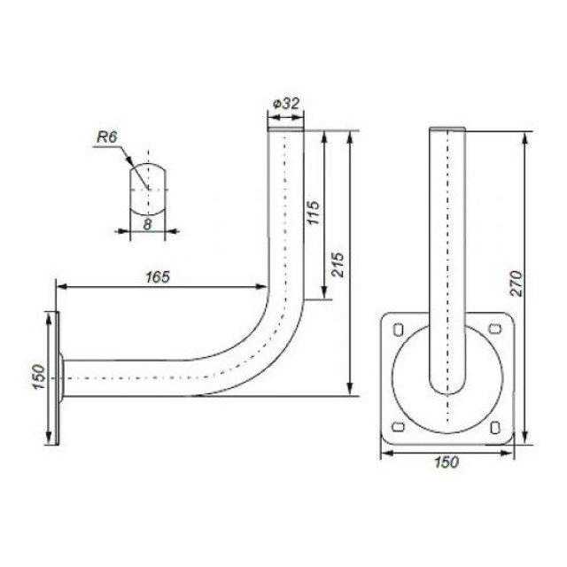 Mounting Bracket Kit - L-Shape Antenna Wall Mount