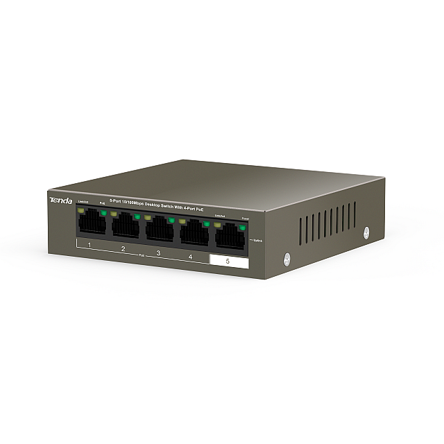 Tenda TEF1105P-4-63W 5-Port 10/100Mbps Desktop Switch with 4-Port PoE