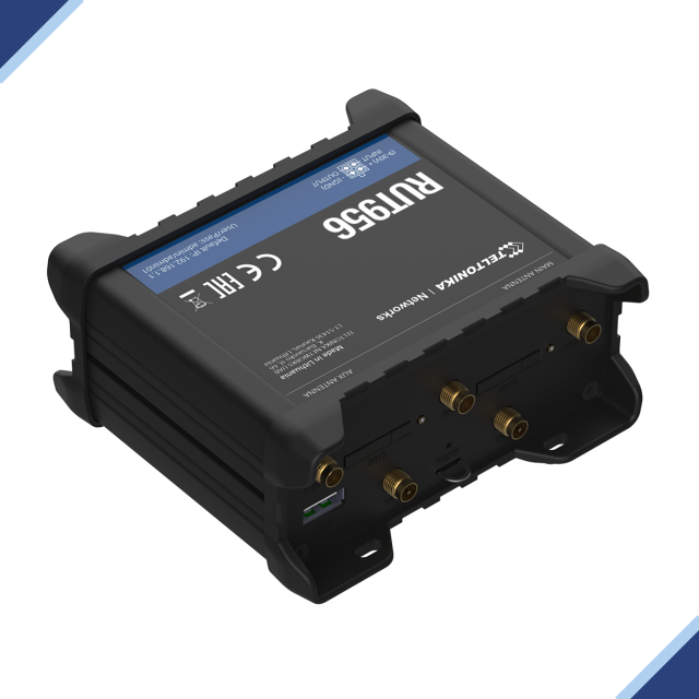 Teltonika RUT956: Ethernet, Serial (RS232, RS485), Dual SIM 4GLTE Industrial Router with VPN & Wi-Fi