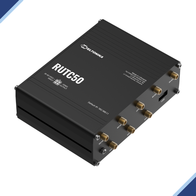 Teltonika RUTC50: Dual SIM 5G/4G Router with Auto-Failover, Load-balancing, and WAN Bonding Capabilities
