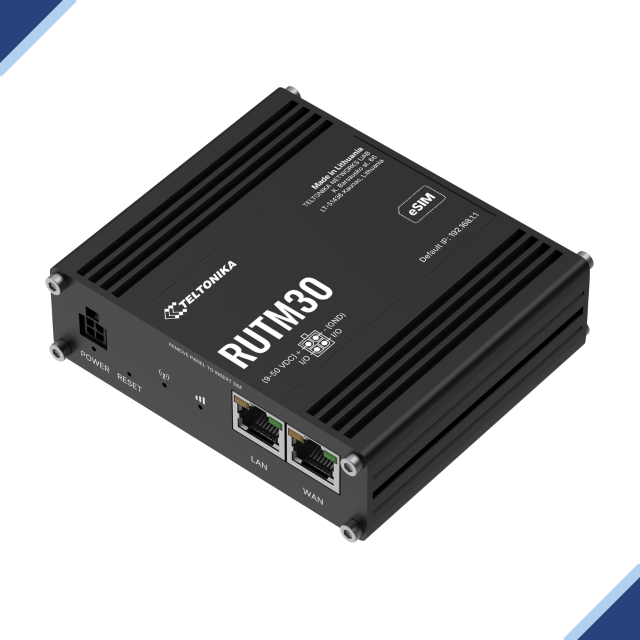 Teltonika RUTM30: Compact Dual-SIM + eSIM 4G-Cat19, 5G Cellular Router