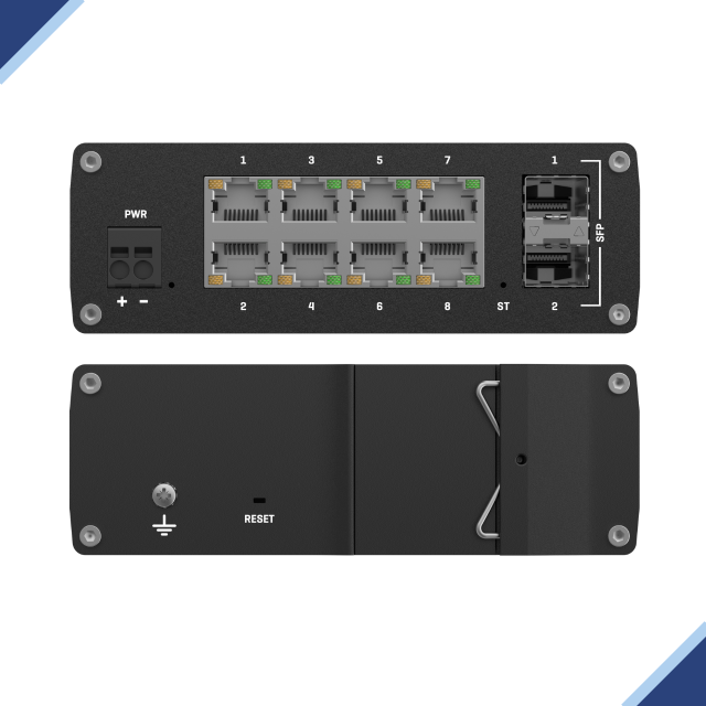 Teltonika TSW212: Managed Industrial Network Switch with 8 Gigabit Ethernet Ports and 2 SFP Ports